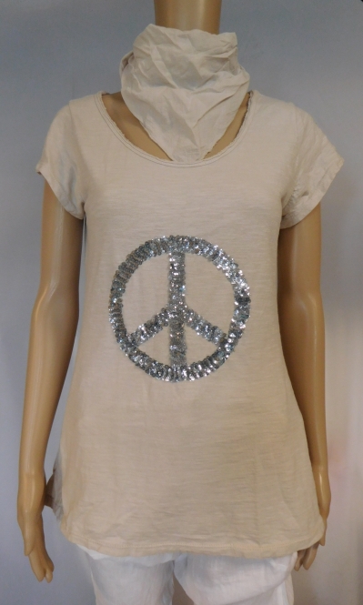 T-Shirt "Peace" mit Schal 